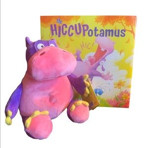 New HICCUPotamus Hardcover Book W/ Plush Hippo Toy That Hiccups When Squeezed